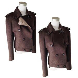 TOD'S 6-US 42-IT Brown Beige Wool Angora Cashmere Bomber Jacket